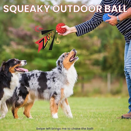 Apasiri Beef-Flavored Durable Dog Ball for Aggressive Chewers, Tough Squeaky Rubber Toy for Pitbulls Large & Medium Breeds