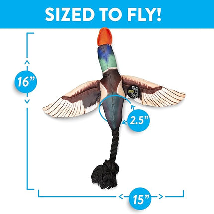 Spunky Pup Fly & Fetch Plush Dog Toy - Duck
