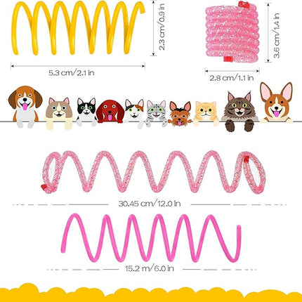 Sumind 30 Pieces Cat Springs Spiral Kitten Springs Interactive Cat Toys Pet Plastic Coil Spiral for Kitten Bouncing Play Training, 2 Styles