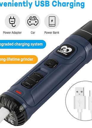 Casfuy Dog Nail Grinder with 2 LED Light - New Version 2-Speed Powerful Electric Pet Nail Trimmer Professional Quiet Painless Paws Grooming & Smoothing for Small Medium Large Dogs and Cats (Blue)