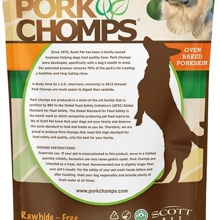 Pork Chomps Baked Pork Skin Dog Chews, 5-inch Mini Twists, Real Chicken Wrap, 12 Count