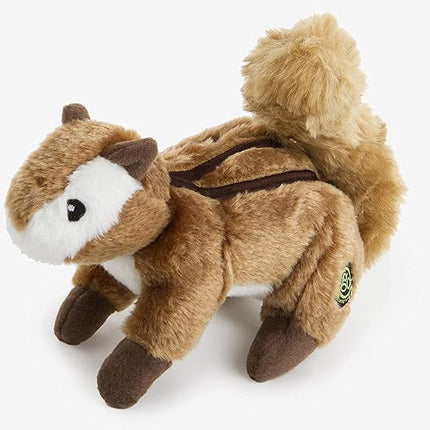 goDog Wildlife Chipmunk Squeaky Plush Dog Toy, Chew Guard Technology - Brown, Large