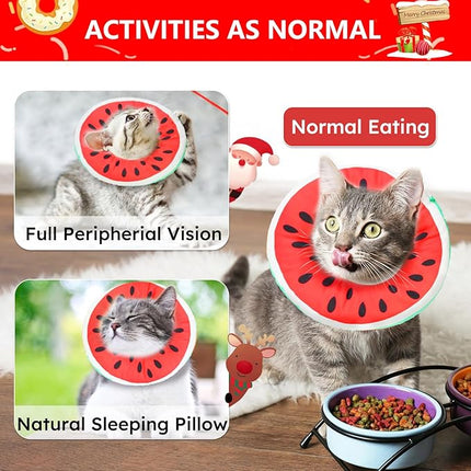 Cat Cone Collar Soft, Waterproof Cat Recovery Collar for Wound Healing Cute Donut Adjustable Kitten Cones to Stop Licking Comfortable NEC Elizabethan Collars for Cats Kittens After Surgery