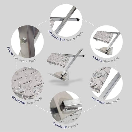 ActiveDogs Pooper Scooper for Large Dogs – Heavy-Duty Dog Pooper Scooper for Yard – Flat-Style Welded Aluminum Dog Poop Rake and Scoop with Solid Bolt System – Made in The USA