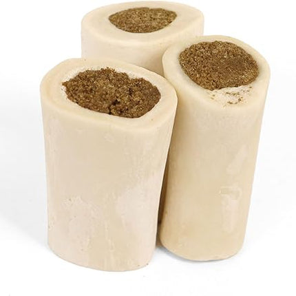 Cadet Stuffed Shin Bone, Long-Lasting Dog Chew Bones for Aggressive Chewers, High Protein Filled Bone Dental Chew for Dogs, Peanut Butter Flavor Filling, 3-4" for Small Dogs, 3 Pack