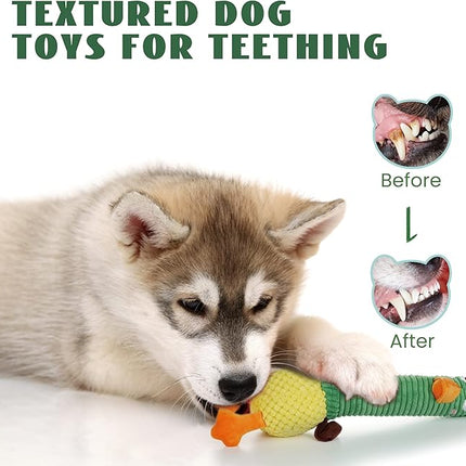 Nocciola 2 in 1 Duck Dog Toy with a Large Rubber Squeaker - Durable Stuffed Squeaky Crinkle Chew Toys for Aggressive Chewers, Medium and Large Breeds, Dog Christmas Stocking Stuffer