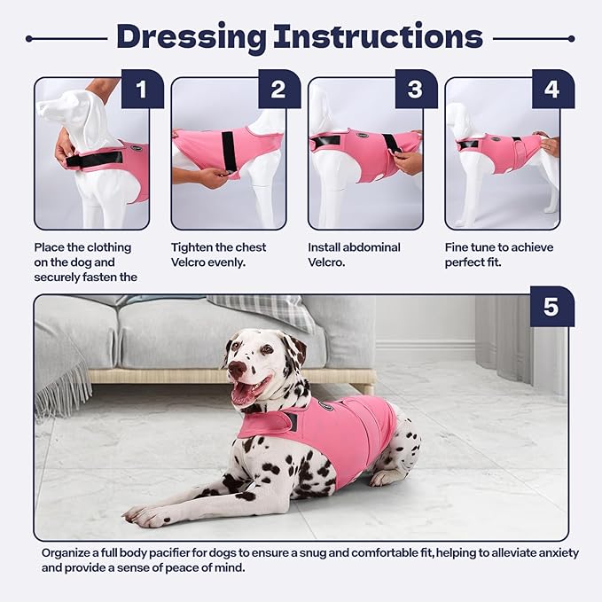 Dog Anxiety Vest and Shirt, Skin-Friendly Calming Shirt - Thunder Jacket for Pet Vet Visits - Dog Jacket for Thunder, Fireworks, Anti Anxiety Vest for Pet Without Medicine & Training