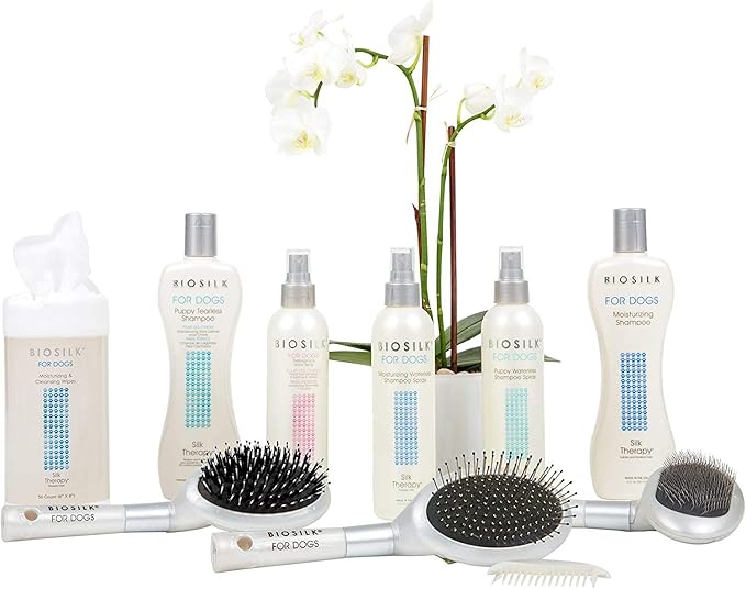 BioSilk for Dogs Silk Therapy Deep Moisture Waterless Shampoo Spray, 2 Pack | Waterless Dog Shampoo Spray for All Dogs and Puppies | 8 Fl Ounces, Pack of 2