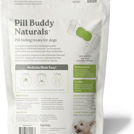 Earthly Pill Buddy Naturals - PB & Apple Recipe Pill Hiding Treats for Dogs - Make A Perfect Pill Concealing Pocket Or Pouch for Any Size Medication - 90 Servings
