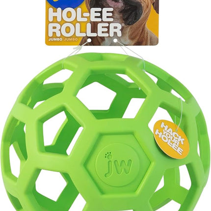 JW Pet Hol-ee Roller Dog Toy Puzzle Ball, Natural Rubber, Extra Large (7.5 Inch Diameter), Colors May Vary