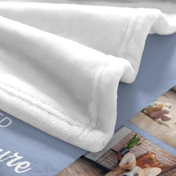 Artsadd Custom Dog Photo Blanket Personalized Pet Memorial Blanket with Pictures & Name - Memorial Gifts for Loss of Dog Cat, Pet Sympathy Remembrance Gifts, in Loving Memory Blanket