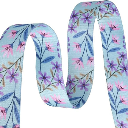 Dog Collar and Leash Set with Bohemia Floral Tribal Geometric Patterns - Soft Ethnic Style Collar Adjustable for Small Medium Large Dogs(Pink + Purple Floral Set,XS)