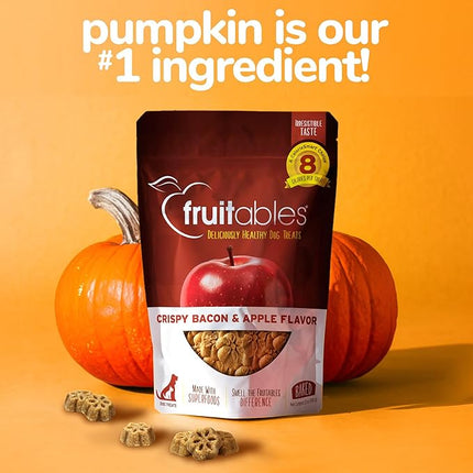 Fruitables Dog Treats, Apple Bacon Flavored | Low Calorie | Training Treats | Wheat-Free | 5oz Pack of 4