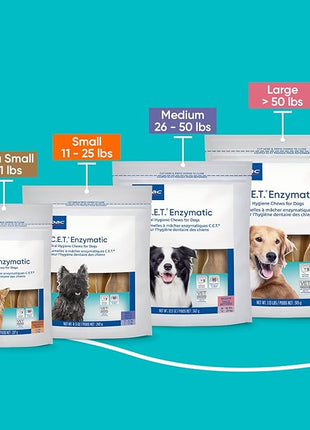 C.E.T. Enzymatic Oral Hygiene Chews for Dogs - Plaque & Tartar Control - Single Layer Beefhide with Exclusive Dual-Enzyme System & Tasty Chicken Flavor - Easy to Give Dog Dental Chew
