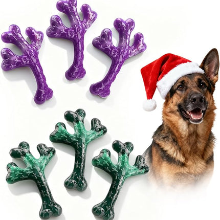 Dog Toys for Aggressive Chewers: Dog Chew Toys 6 Pack Beef Flavored Indestructible Toy, Easy to Use & Clean, Tough Nylon Chew Bone for 20-70 lbs Medium and Large Dogs