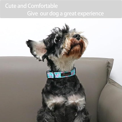 ARING PET Flamingo Dog Collar-Cute Cotton Small Dog Collars, Adjustable Lightweight Summer Pet Collars for Small Medium Large Boy and Girl Dogs, Large