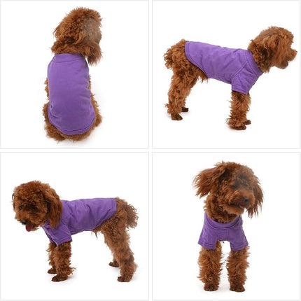 Lovelonglong 2019 Pet Clothing Dog Costumes Basic Blank T-Shirt Tee Shirts for Medium Small Dogs Purple XL