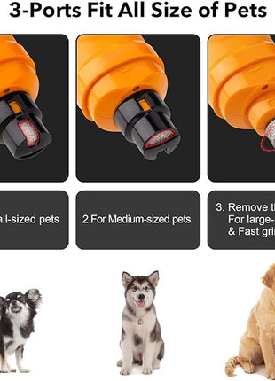 Casfuy Dog Nail Grinder with 2 LED Light - New Version 2-Speed Powerful Electric Pet Nail Trimmer Professional Quiet Painless Paws Grooming & Smoothing for Small Medium Large Dogs and Cats (Orange)