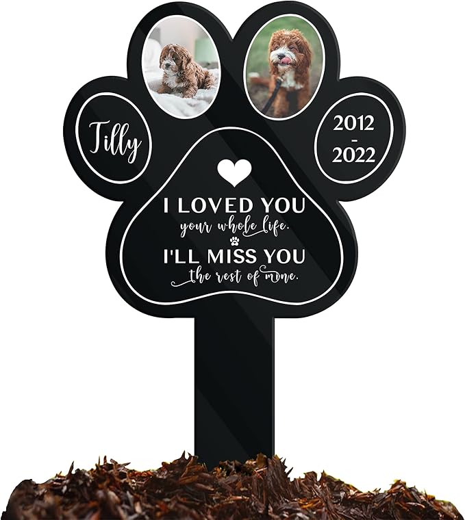 Customized Dog Grave Markers Outdoor Pet Memorial Cross Pet Grave Markers Personalized Pet Crosses For Graves Garden Decor to Remember Your Dogs Custom Stake Grief Funeral In Loving Memory