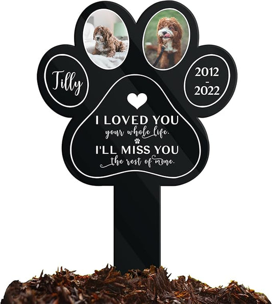 Customized Dog Grave Markers Outdoor Pet Memorial Cross Pet Grave Markers Personalized Pet Crosses For Graves Garden Decor to Remember Your Dogs Custom Stake Grief Funeral In Loving Memory