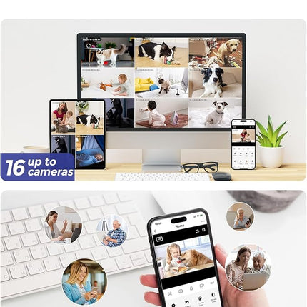 Hugolog 4K 8MP Indoor Pan/Tilt Security Camera with Auto-Focus,Ideal for Baby Monitor/Pet Camera/Home Security,Starlight Color Night Vision,Human/Pet AI,Two-Way Audio,US Cloud,Compatible with Alexa