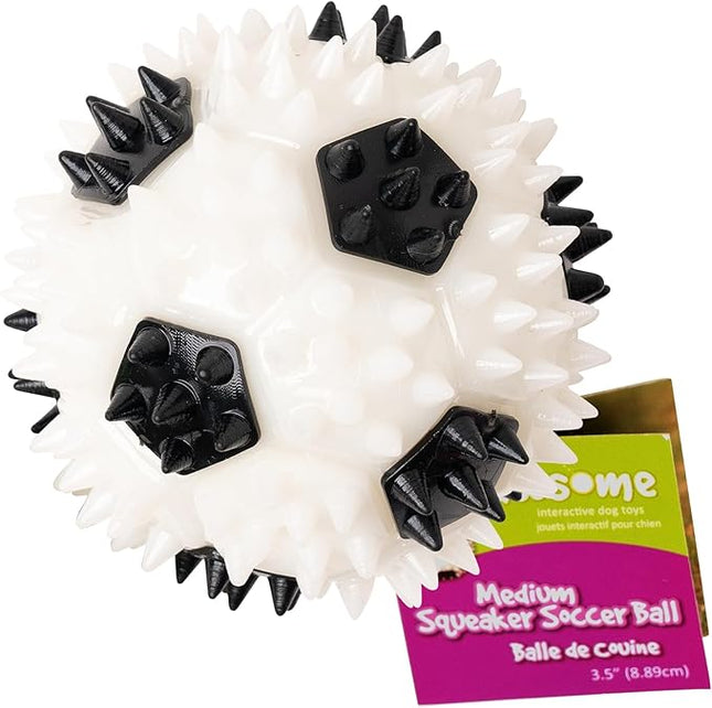 Gnawsome 3.5” Squeaker Soccer Ball Dog Toy - Medium, Promotes Dental and Gum Health for Your Pet, Colors Will Vary, All Breed Sizes