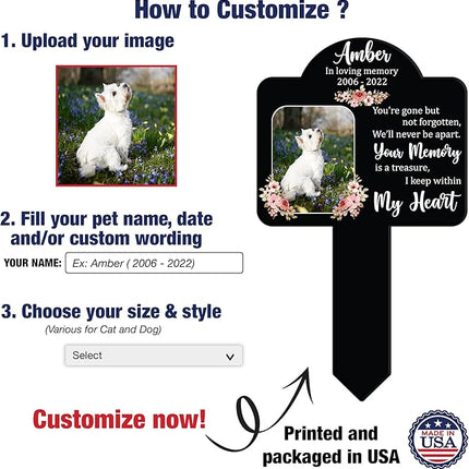 Bfi Gift Personalized Pet Grave Markers - Outdoor Garden Cross Stake Memorial Keepsake for Loss of Dog or Cat