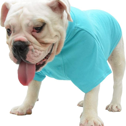 Lovelonglong Bulldog Clothes Dog Clothing Blank T-Shirt Tee Shirts for French Bulldog English Bulldog American Pit Bull Pugs 100% Cotton Skin Care Turquoise B-S