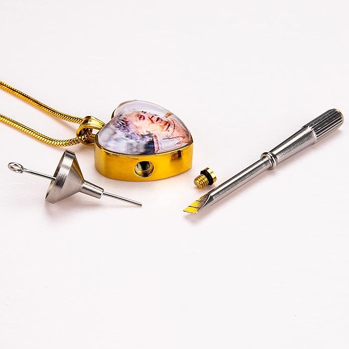 Farfume Personalized Pet Urn Necklace for Dog Cat Ashes Cremation Pet Memorial Customized Photo Text Engraving Pendant Keepsake Funeral Jewelry