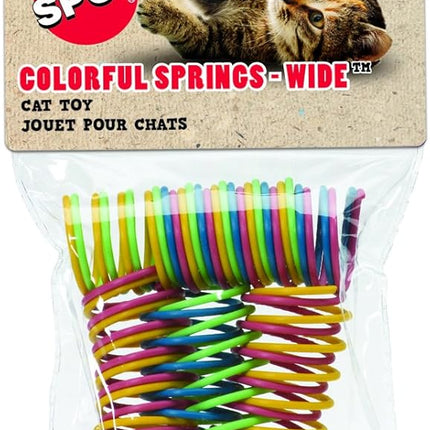 SPOT Colorful Cat Spring Toys – 2" Bouncy Coils for Indoor Cats & Kittens to Swat, Chase, Bite – Interactive Enrichment Toys, Safe Plastic, 10-Pack, Multi-Color