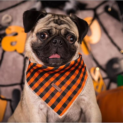 Lionheart glory Dog Bandana 1 Pack Washable Soft Dog Scarf, Fall Bib Scarf Boy Girl Bandanas Square Halloween Bandanas for Small Medium Large Dogs
