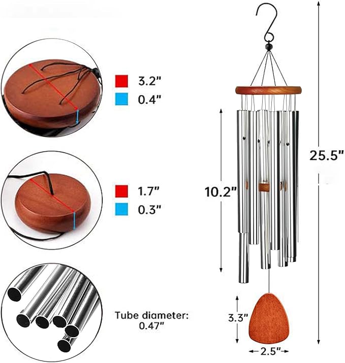 Personalized Dog Memorial Gifts for Loss of Dog Pet Memorial Gifts for Dogs Memory Wind Chimes for Loss of Loved One Dogs Sympathy Bereavement Gift Wind Chimes for Outside 25.5''(Design 3, Silver)