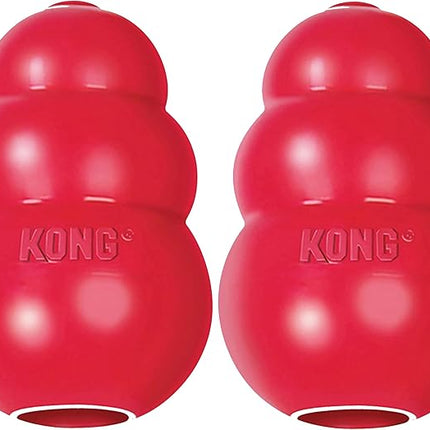 KONG Classic Stuffable Dog Toy - Fetch & Chew Toy for Dogs - Treat-Filling Capabilities & Erratic Bounce for Extended Play Time - Durable Natural Rubber Material - for Large Dogs (Pack of 2)