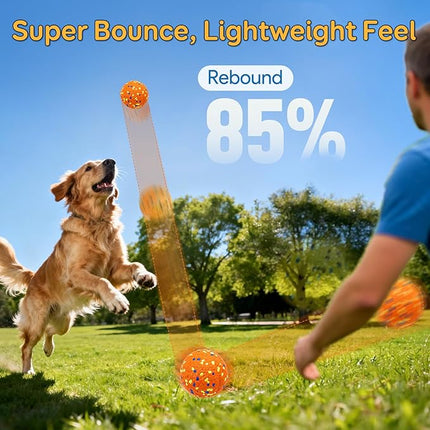 Dog Balls, Indestructible Tennis Balls for Aggressive Chewers, ETPU High-Bounce Floating Fetch Toys for Small & Medium Large Puppies, 4 Pack 2.75''