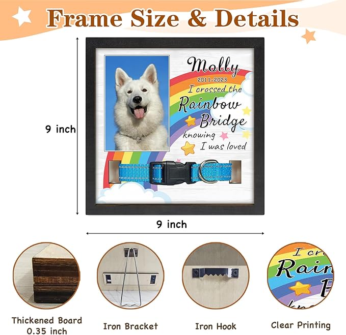 Personalized Dog Memorial Gifts Picture Frame for Loss of Dogs, in Memory of Dog Passing Away Sympathy Gifts, Cat Memorial
