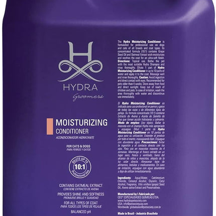 Hydra Professional Moisturizing Dog Conditioner, Oatmeal Hair Conditioner for Dogs and Cats, Suitable for All Breeds and Coat Types, Promotes Shine, 169 fl.oz