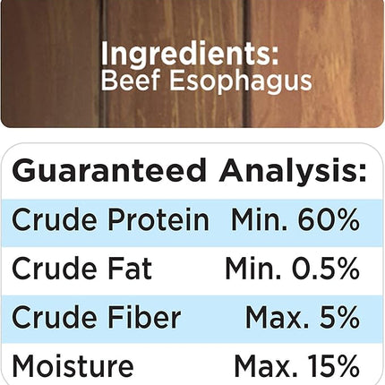 Cadet 100% Beef Strip Long Lasting Chews for Dogs, Single Ingredient Beef Esophagus Dog Treats, Natural High Protein Rawhide Alternative for Small & Large Dogs, 4 Ounce