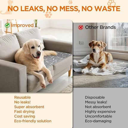 Washable Pee Pads for Dogs, 2 Pack Dog Pee Pads Washable, Waterproof Puppy Pads Mat Reusable Fast Absorbent Dog Potty Training Pads, Whelping Pads for Playpen Crate - 24”x24”