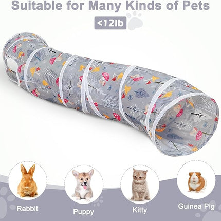 Glittme Cat Tunnel, Cat Tunnels for Indoor Cats, S-Shape Peekaboo Cat Cave with Cat Toys, Foldable Cat Tubes and Tunnels for Cats, Rabbit, Puppy, Guinea Pig