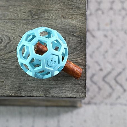 JW Pet HOL-ee Roller™, Dog Toy Puzzle Ball, Natural Rubber, Medium (4.5” Inch Diameter), Blue