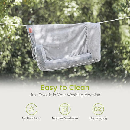 Extra Large Dog Bed, Orthopedic Dog Bed with Cooling Gel Memory Foam, Waterproof XL Pet Bed with Removable Washable Cover, 42" Pet Sofa Couch Dutch Velvet with Bone Toy, Light Gray