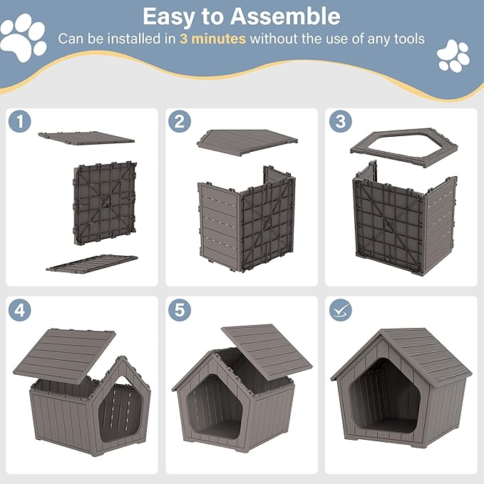 LHBcraft Outdoor Cat House, Cat Houses for Outdoor Indoor Cats, Clawsable Feral Cat House Shelter Weatherproof, Air Holes,Durable Resin Material for Garden, Patio, Easy to Assemble, Coffee