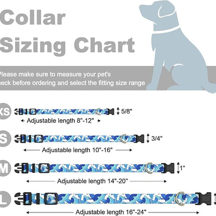 Rnivvi Dog Collar for Small Dogs, Cute Heavy Duty Adjustable Puppy Collar with Quick Release Buckle for Boy Girl & Female, Pet Accessories for Walking Running, XS Length 5/8" Width, Japanese Wave