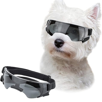 LESYPET Dog Goggles for Small Medium Dogs, UV Protection Dog Sunglasses with Foam Padded, Windproof Eye Protection Puppy Sunglasses for Riding Driving, Adjustable, Black