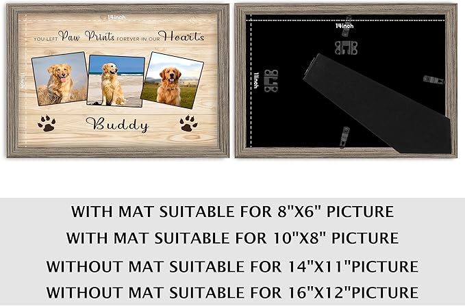 Custom Pet Memorial Gifts for Loss of Dog, Leave Paw Prints on Our Hearts, Dog Loss Sympathy Gift for Dog Cat Lovers Owners, Personalized Paw Prints Canvas with Photo and Name