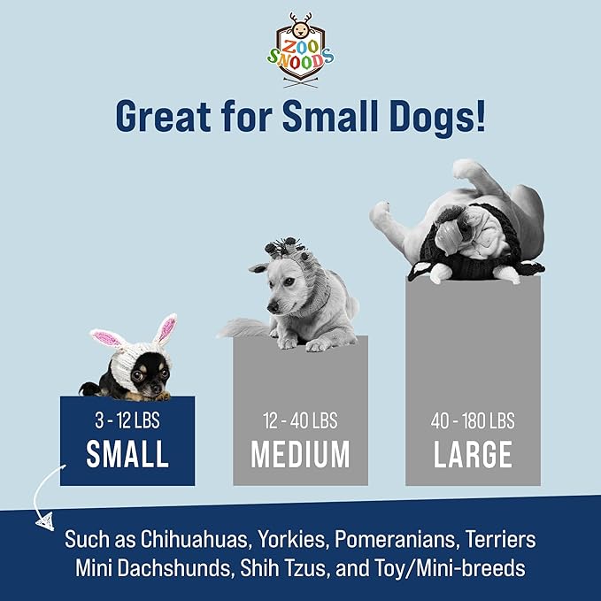 Zoo Snoods Pumpkin Dog Costume - Warm Crochet Snood Wrap for Pets, Neck Ear Cover Protection, Halloween Winter (Small)