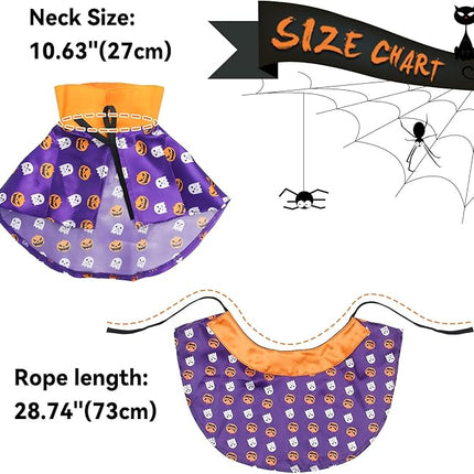 LESYPET Cat Halloween Costume Cats Pumpkin Cloak, Wizard Bandana for Puppy Cat Cosplay for Halloween, Christmas, Party