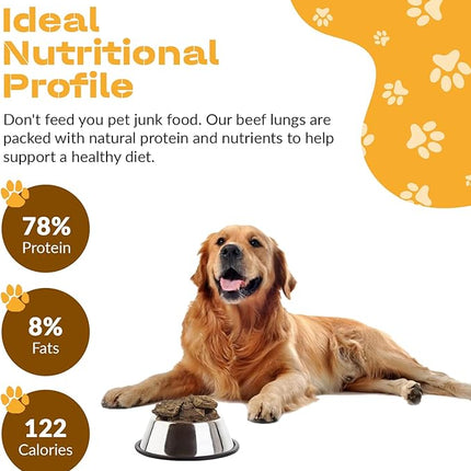 Dog Chits Beef Lung Fillets Dog and Puppy Treats - All Natural Grain and Chemical Free Training Chews - High Protein and Low Fat - Supports Dental Health - Made in The USA - Large 5 oz Bag