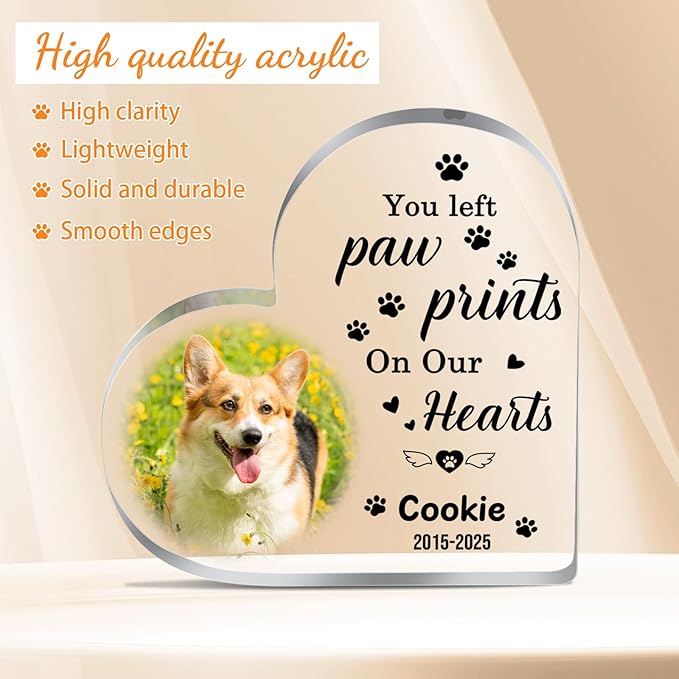 Dog Memorial Gifts for Loss of Dog, Custom Pet Memorial Plaque Gifts, Sympathy Gifts for Loss of Dog Cat, Pet Bereavement Remembrance Gifts Dogs Passing Away Gift, Custom Pets Memory Keepsake