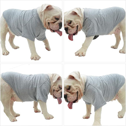 Lovelonglong Bulldog Clothes Dog Clothing Blank T-Shirt Tee Shirts for French Bulldog English Bulldog American Pit Bull Pugs 100% Cotton Skin Care Gray B-XL